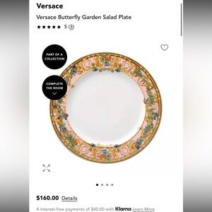 NIB Versace Butterfly Garden 4 Salad Plates and 4 Soup Bowls